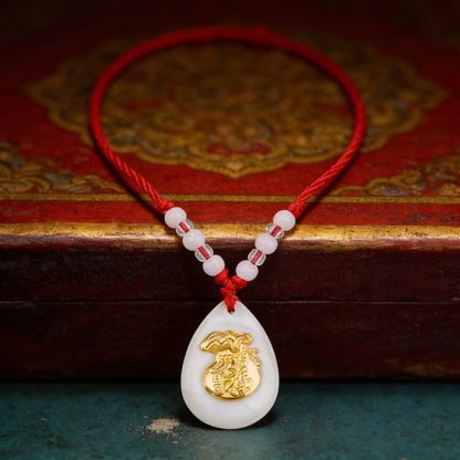 Kailash Way 18k Gold Money Bag Prosperity Fortune Necklace front view with pendant