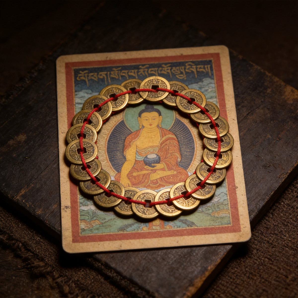 Kailash Way Feng Shui Trinity Wealth Luck Magnet Coin front view