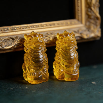 Kailash Way Citrine Fortune Toad Wealth Attraction Ornament front view standing