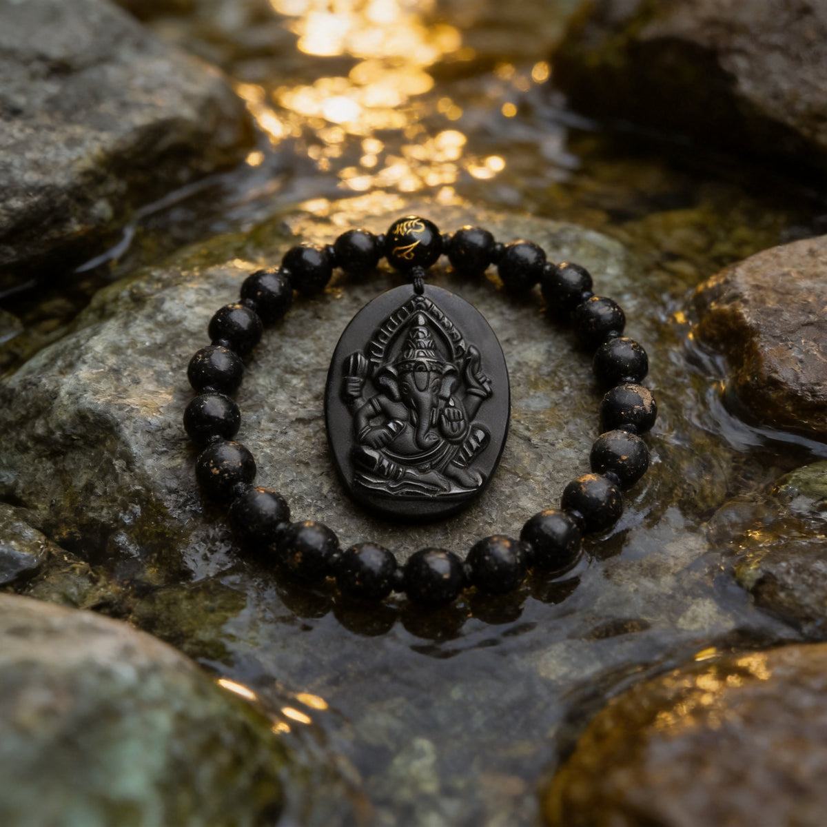 Kailash Way Ganesha Prosperity Wisdom Protection Bracelet front view
