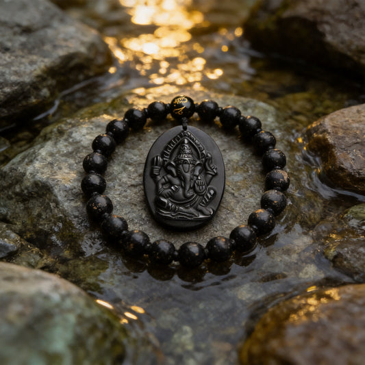 Kailash Way Ganesha Prosperity Wisdom Protection Bracelet front view