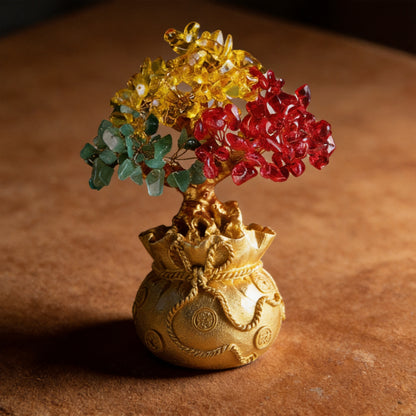 Kailash Way Citrine Money Tree Prosperity Feng Shui Ornament front view standing