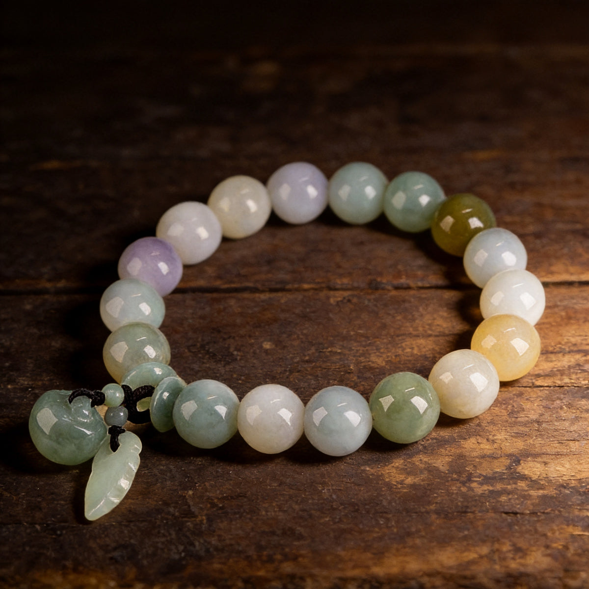 Kailash Way White Jade Pixiu Good Fortune Protection Bracelet front view