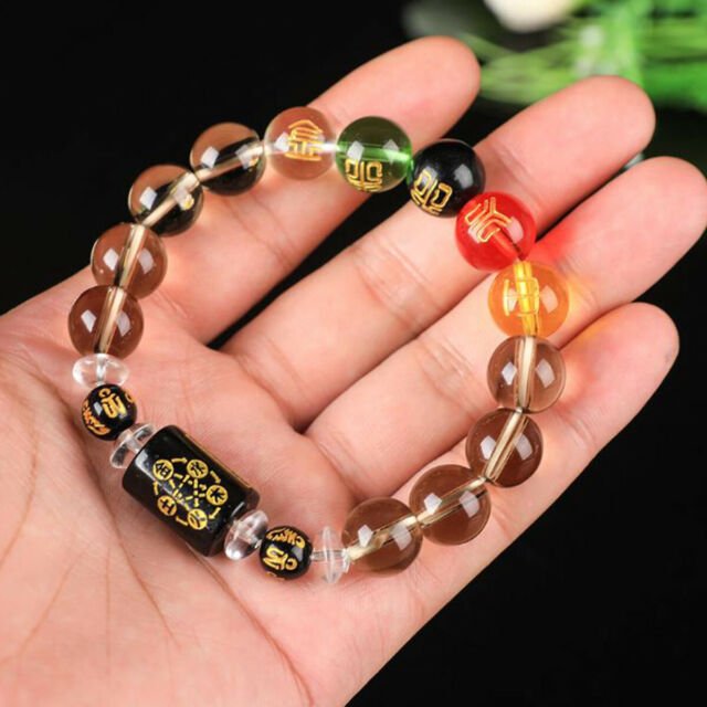 Kailash Way Black Crystal God of Wealth Prosperity Bracelet