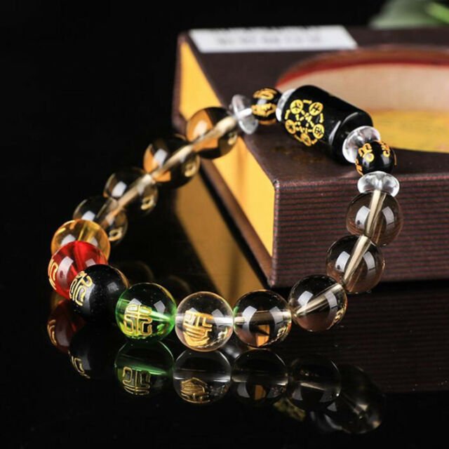 Kailash Way Black Crystal God of Wealth Prosperity Bracelet