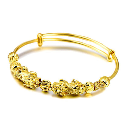 Kailash Way Gold Pixiu Wealth Attraction Luck Bracelet
