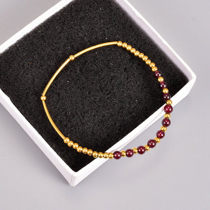Kailash Way Gold Garnet Triumph Healing Bracelet