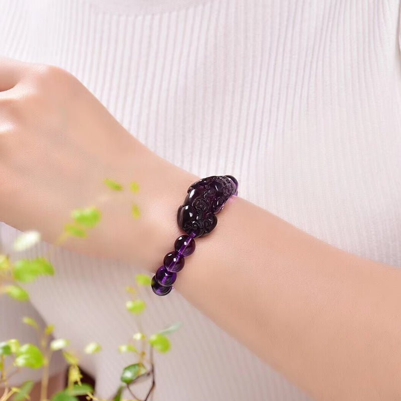 Kailash Way Amethyst Pixiu Clarity Wealth Bracelet