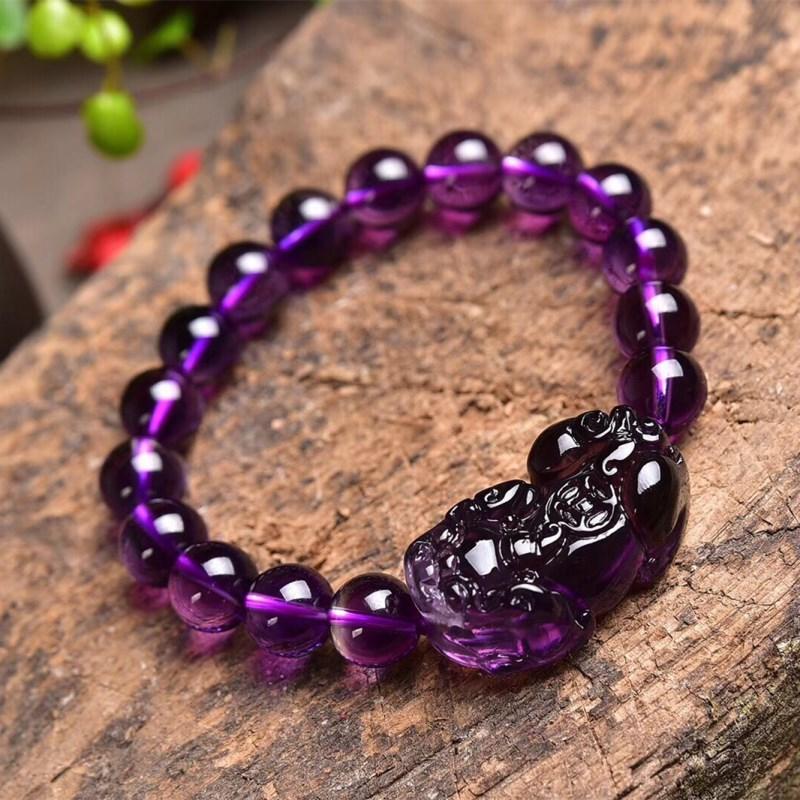 Kailash Way Amethyst Pixiu Clarity Wealth Bracelet