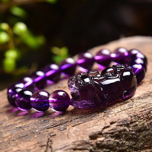 Kailash Way Amethyst Pixiu Clarity Wealth Bracelet