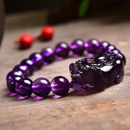 Kailash Way Amethyst Pixiu Clarity Wealth Bracelet
