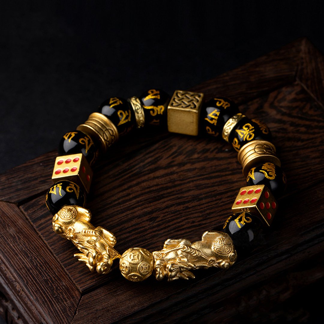 Kailash Way Black Obsidian Pixiu Prosperity Protection Bracelet