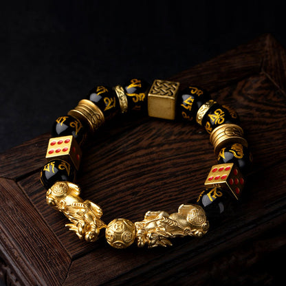 Kailash Way Black Obsidian Pixiu Prosperity Protection Bracelet