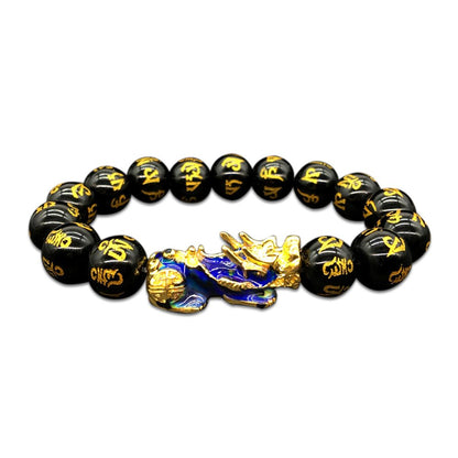 Kailash Way Obsidian Pixiu Wealth Attraction Protection Bracelet