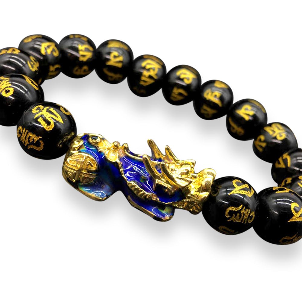 Kailash Way Obsidian Pixiu Wealth Attraction Protection Bracelet