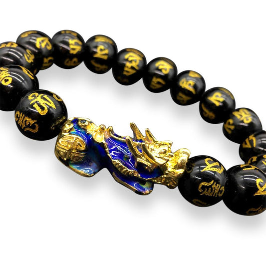 Kailash Way Obsidian Pixiu Wealth Attraction Protection Bracelet