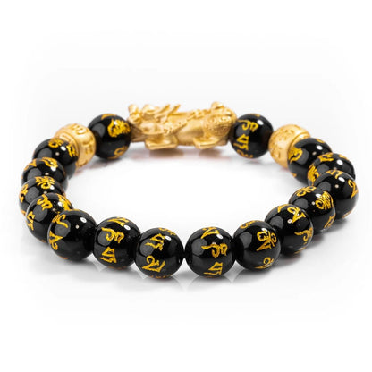 Kailash Way Black Obsidian Pi Xiu Prosperity Luck Bracelet