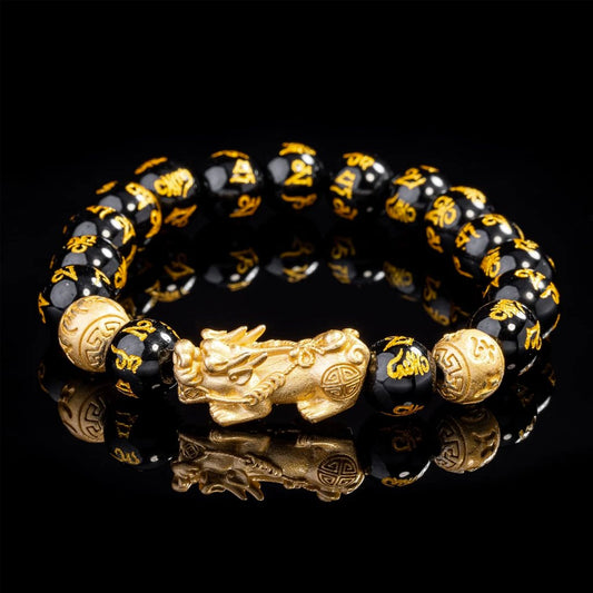 Kailash Way Black Obsidian Pi Xiu Prosperity Luck Bracelet