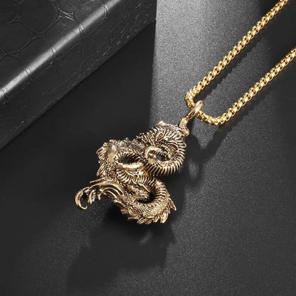 Kailash Way Feng Shui Dragon Prosperity Luck Protection Necklace