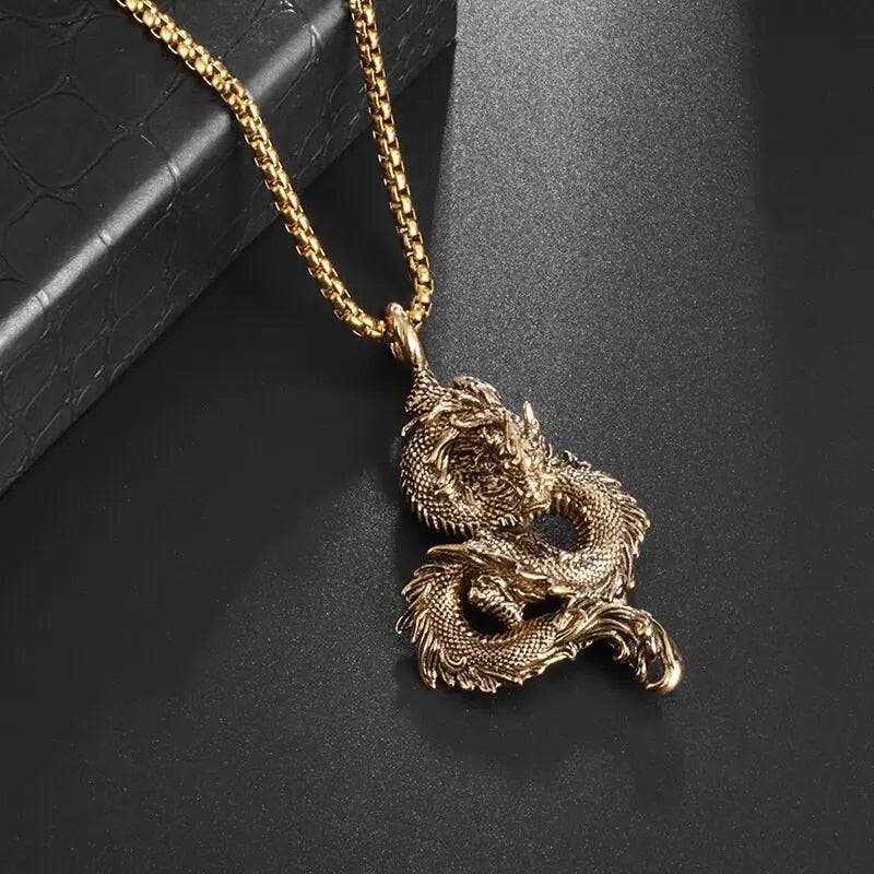 Kailash Way Feng Shui Dragon Prosperity Luck Protection Necklace