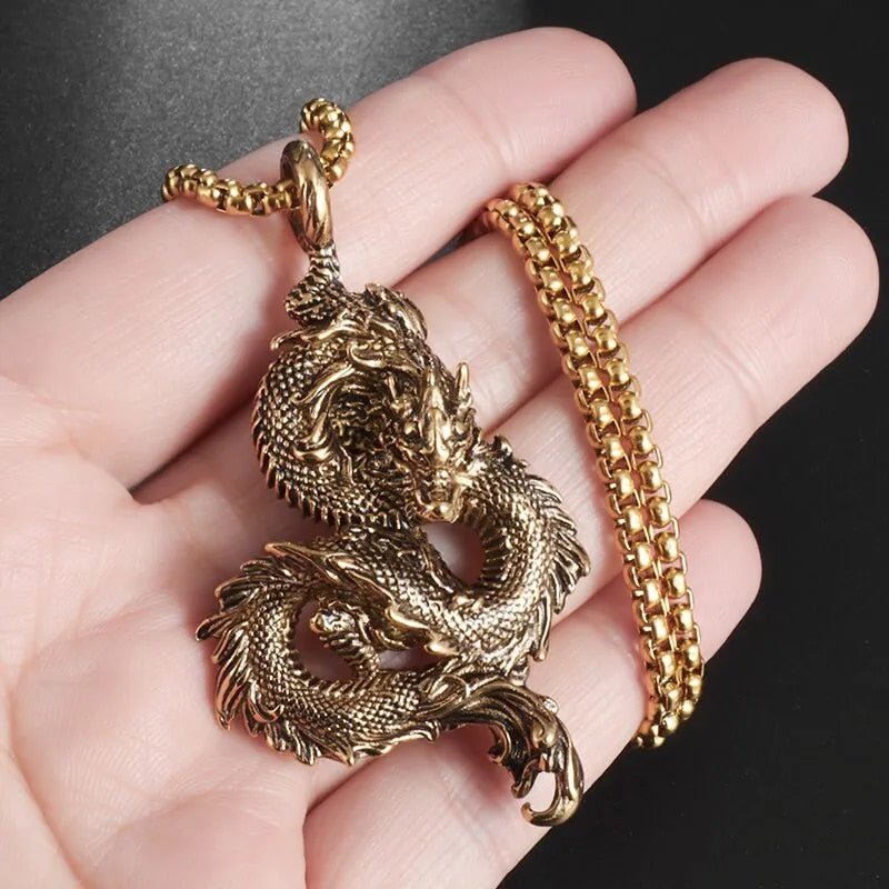 Kailash Way Feng Shui Dragon Prosperity Luck Protection Necklace