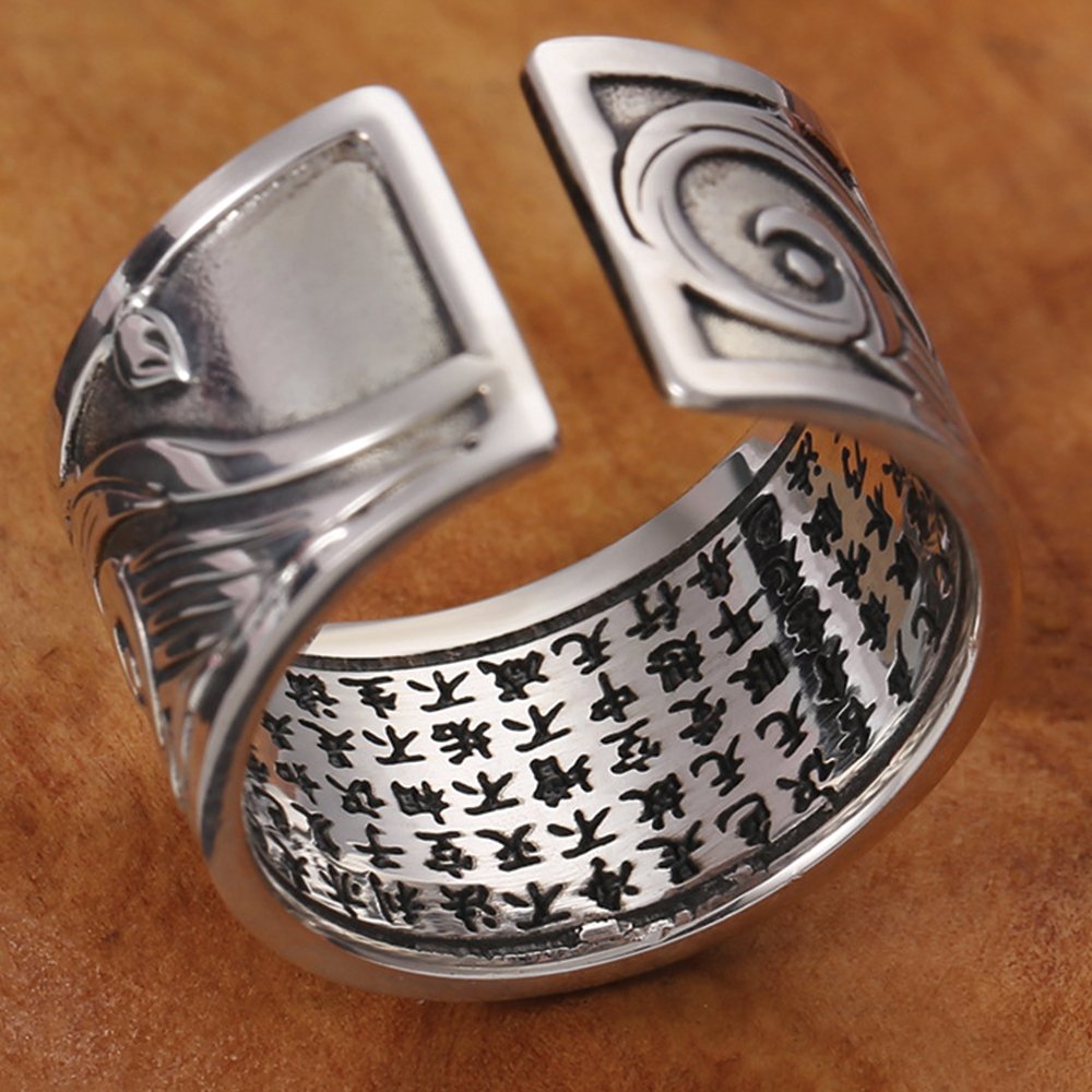 Kailash Way Silver Carp Abundance Luck Mantra Ring