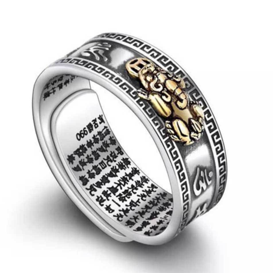 Kailash Way Mantra Pixiu Wealth Protection Ring