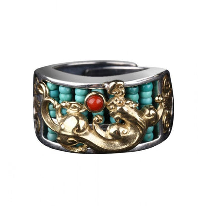 Kailash Way Silver Pixiu Prosperity Wealth Ring