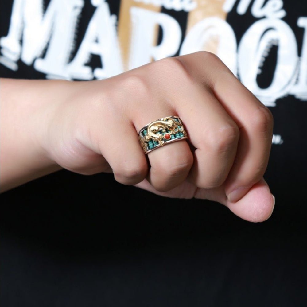 Kailash Way Silver Pixiu Prosperity Wealth Ring