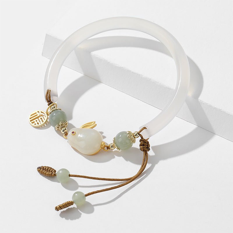 Kailash Way White Chalcedony Rabbit New Beginnings Fortune Bracelet