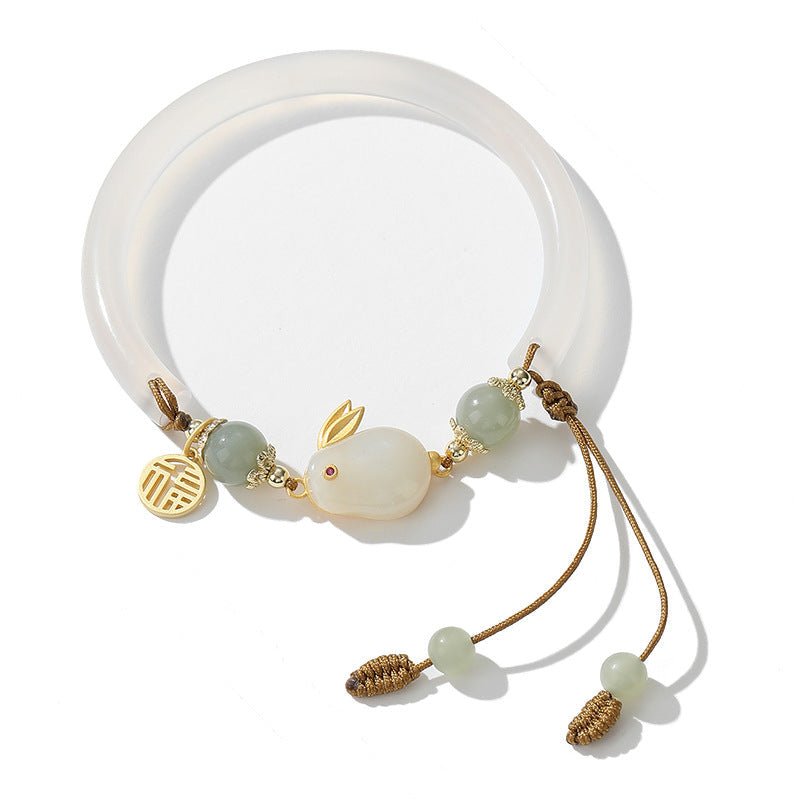 Kailash Way White Chalcedony Rabbit New Beginnings Fortune Bracelet
