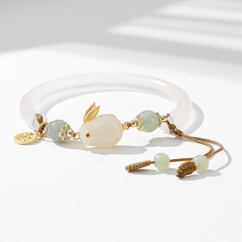 Kailash Way White Chalcedony Rabbit New Beginnings Fortune Bracelet