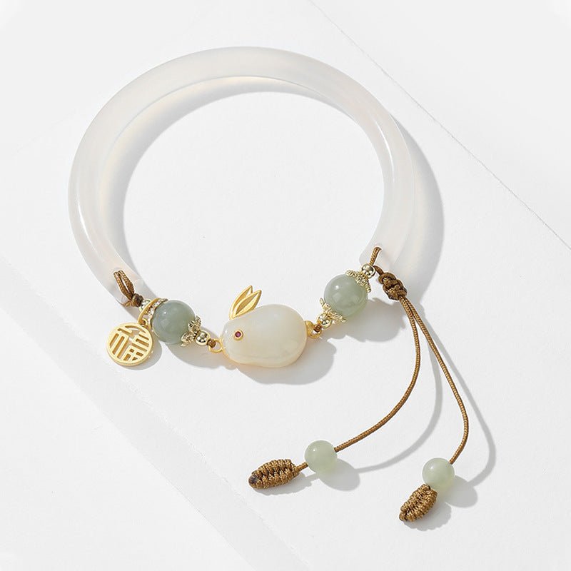 Kailash Way White Chalcedony Rabbit New Beginnings Fortune Bracelet