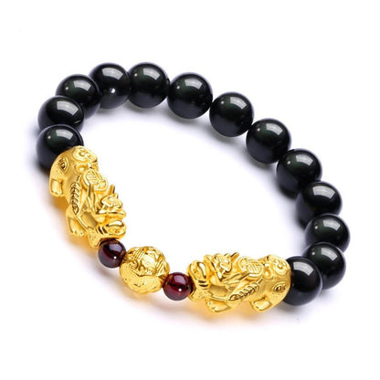 Kailash Way Black & Red Agate Pixiu Balance Positivity Bracelet