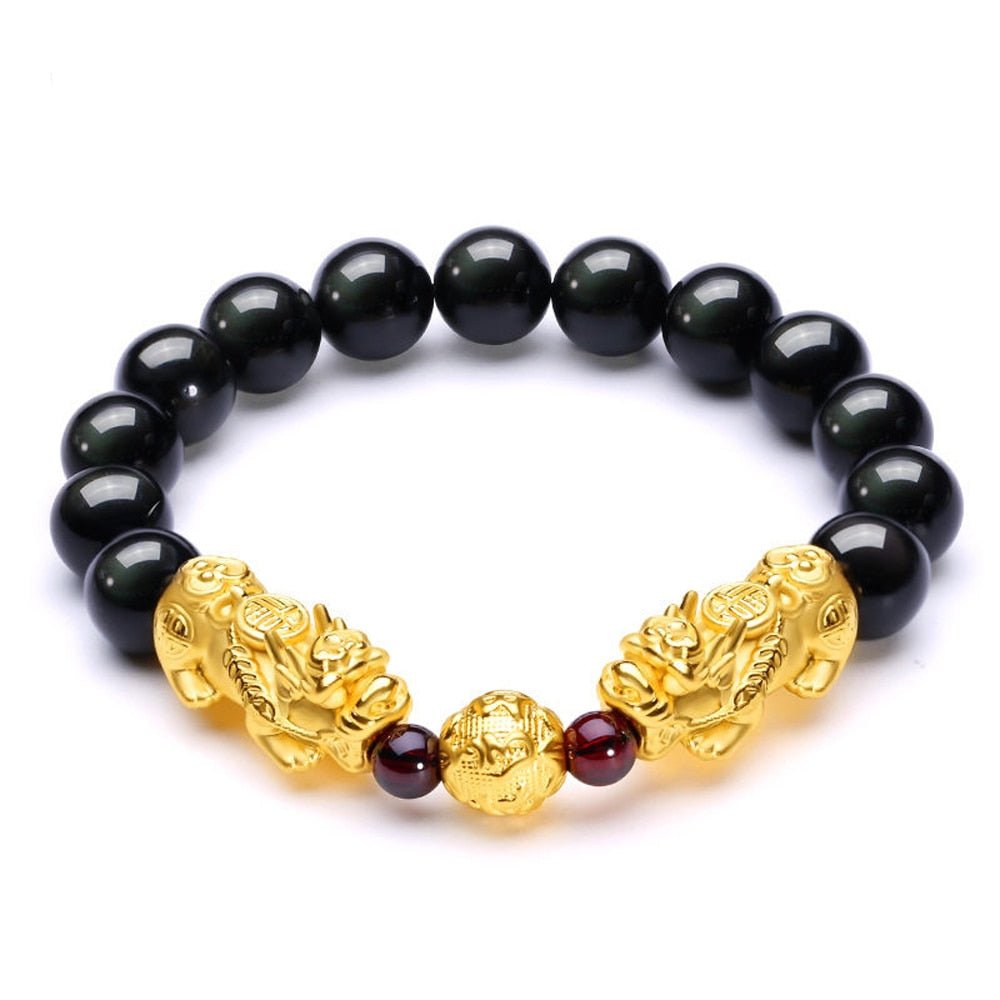 Kailash Way Black & Red Agate Pixiu Balance Positivity Bracelet