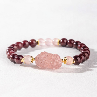 Kailash Way Rose Quartz Pixiu Love Vitality Harmony Bracelet