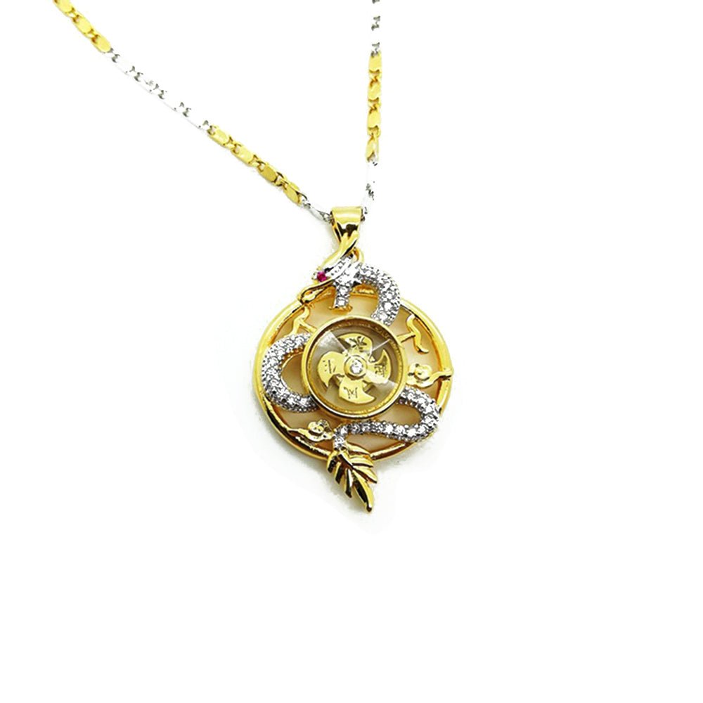 Kailash Way Gold Dragon Energy Prosperity Feng Shui Necklace