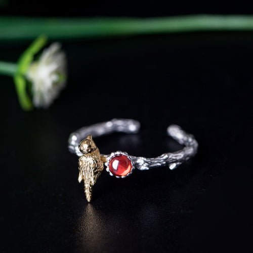 Kailash Way Silver Garnet Love Protection Energy Ring