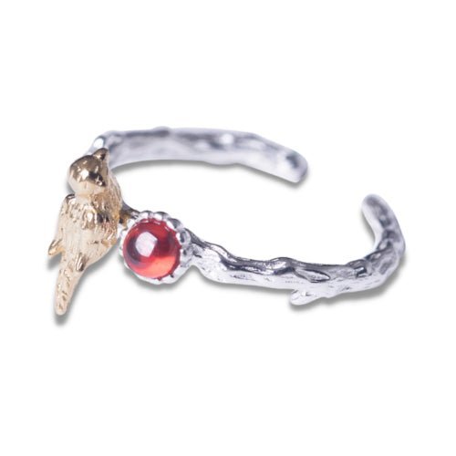 Kailash Way Silver Garnet Love Protection Energy Ring