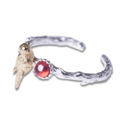 Kailash Way Silver Garnet Love Protection Energy Ring