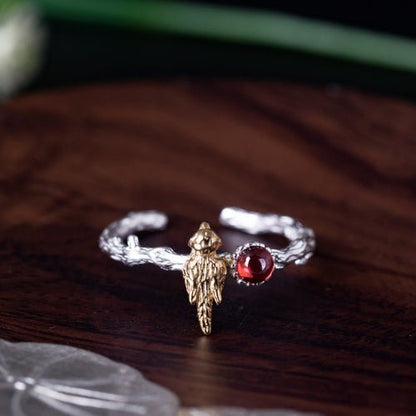 Kailash Way Silver Garnet Love Protection Energy Ring