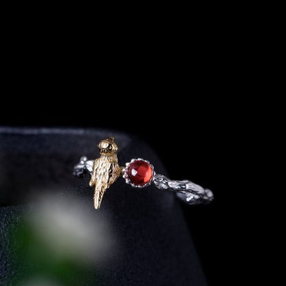 Kailash Way Silver Garnet Love Protection Energy Ring