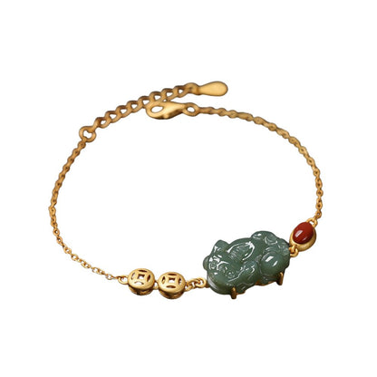 Kailash Way Green Jade Pixiu Abundance Prosperity Bracelet