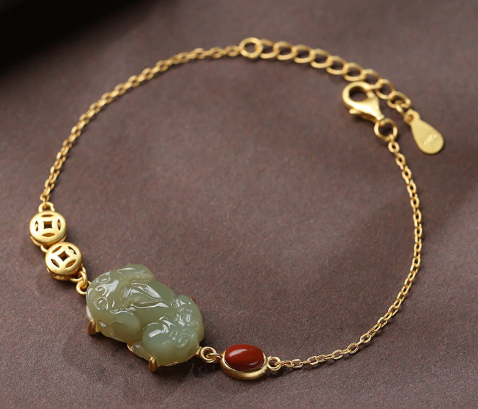 Kailash Way Green Jade Pixiu Abundance Prosperity Bracelet