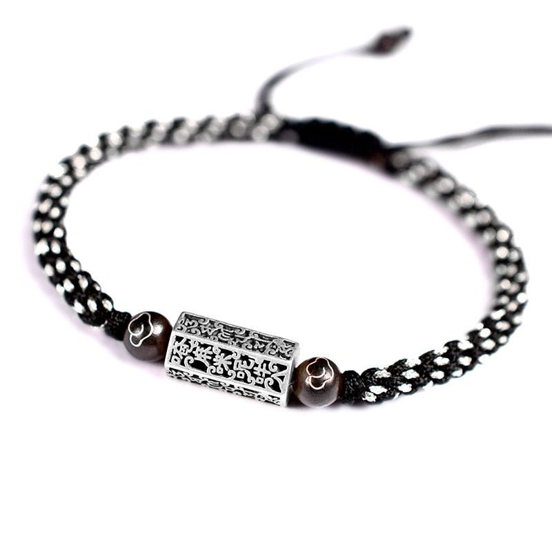 Kailash Way Silver Six Words Mantra Universal Harmony Bracelet