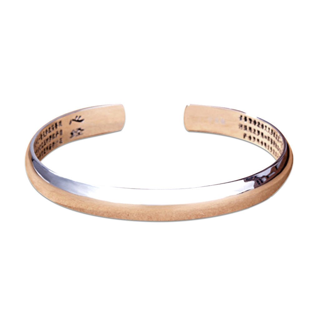 Kailash Way 925 Silver Heart Sutra Inner Reflection Bangle