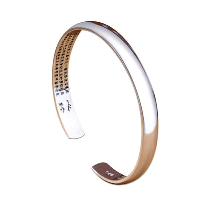 Kailash Way 925 Silver Heart Sutra Inner Reflection Bangle