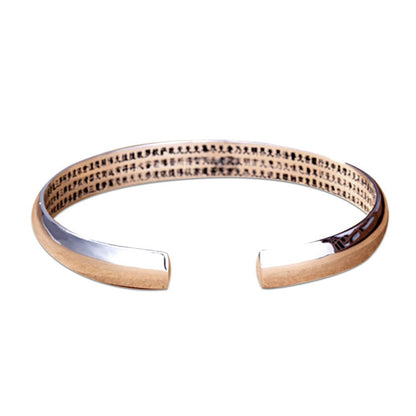 Kailash Way 925 Silver Heart Sutra Inner Reflection Bangle