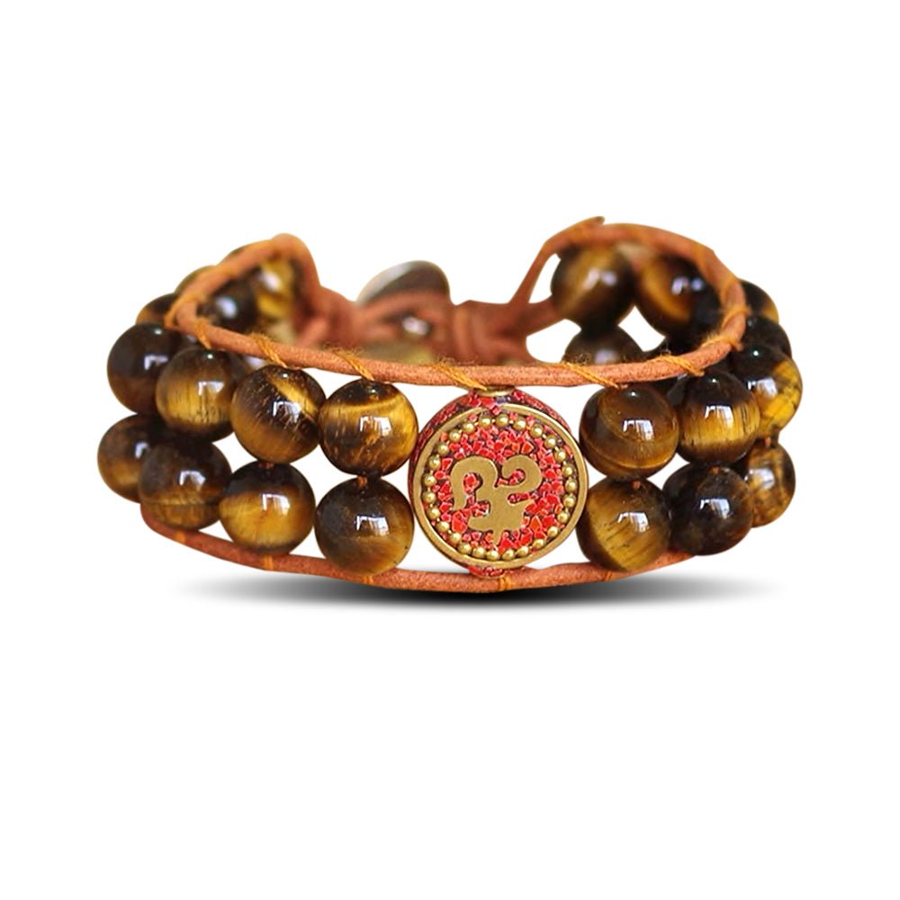 Kailash Way Tiger's Eye Om Strength Courage Protection Bracelet