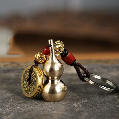 Kailash Way Brass Gourd Prosperity Protection Keychain